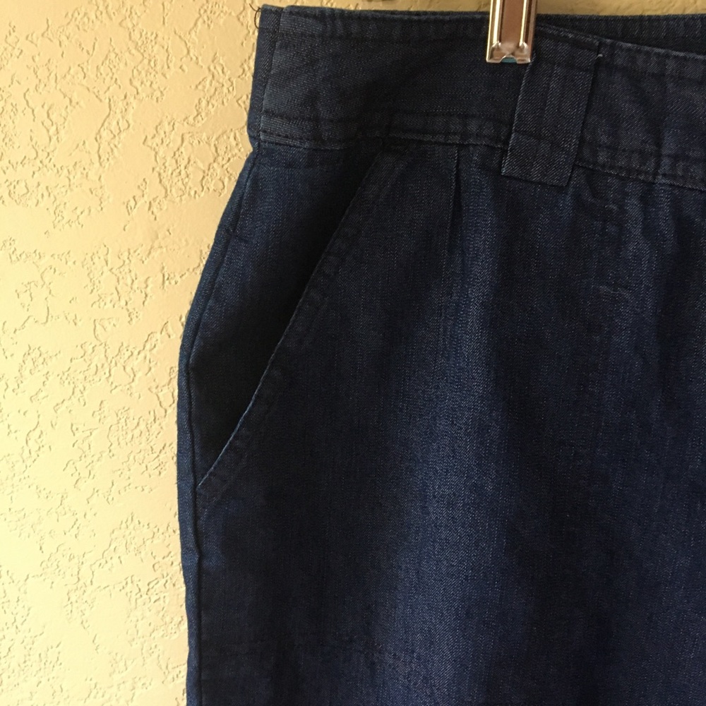 🎁2/$12 SZ16 WHITE STAG LIGHTWEIGHT BLUE DENIM ZIPPER FRONT 76% COTTON CAPRIS - Picture 4 of 13